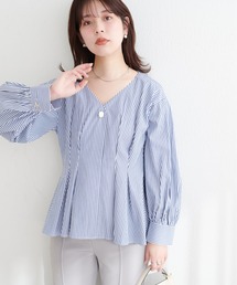 natural couture | osonoタックデザインペプラムブラウス(シャツ/ブラウス)