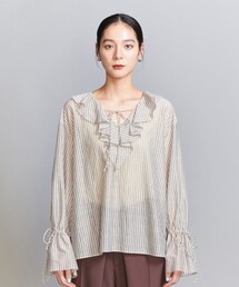 【新品タグ付き】ストライプ ラッフルシャツBEAUTY&YOUTH BEAUTY&YOUTH UNITED ARROWS（ビューティーアンドユース
