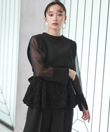 セール】オケージョンドレス 結婚式 ｜ ボリュームスリーブペプラム