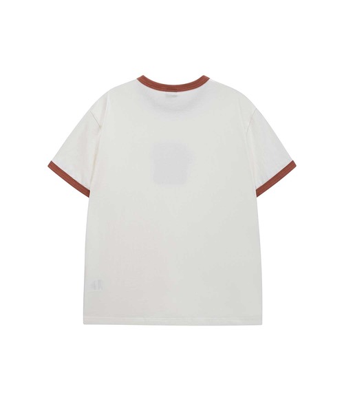 SPLR（エス・ピー・エル・アール）の「ティーシャツ｜Canned Logo Brown Ringer Tee｜SPLR（Tシャツ/カットソー・メンズ・ホワイト・S/M/L/XL/XXL）」の2枚目の写真
