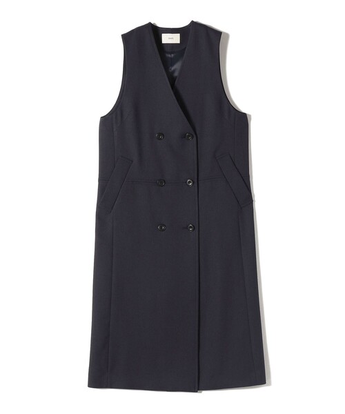 SHIPS(シップス)の「〈手洗い可能〉シャークスキン ジレ ワンピース(ワンピース・レディース・ベージュ/ネイビー・ONE SIZE)」の22枚目の写真