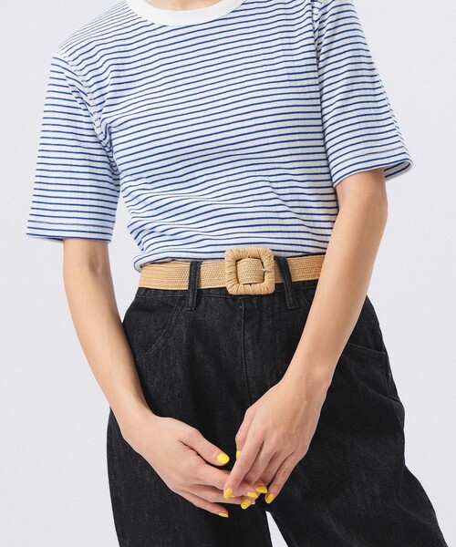 BEAMS BOY（ビームスボーイ）の「ペーパー ライク ベルト（ベルト・レディース・ベージュ/ブラック・ONE SIZE）」の2枚目の写真