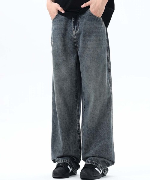 aimoha(アイモハ)の「【aimoha neo】Grunge Style Wide Jeans(デニムパンツ・メンズ・グレー・MEDIUM/LARGE/X-LARGE/XX-LARGE)」の2枚目の写真