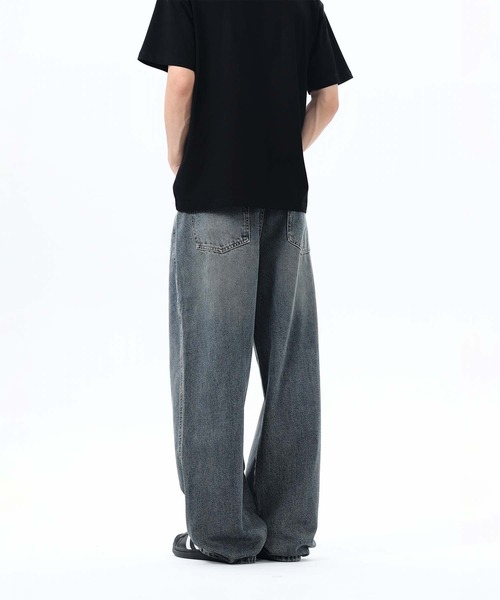 aimoha(アイモハ)の「【aimoha neo】Grunge Style Wide Jeans(デニムパンツ・メンズ・グレー・MEDIUM/LARGE/X-LARGE/XX-LARGE)」の4枚目の写真
