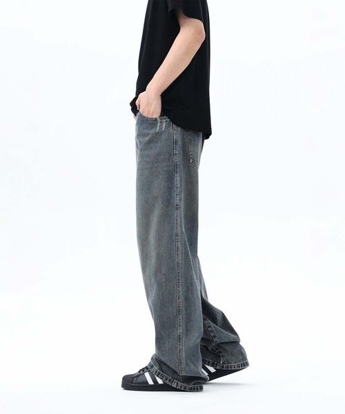 aimoha(アイモハ)の「【aimoha neo】Grunge Style Wide Jeans(デニムパンツ・メンズ・グレー・MEDIUM/LARGE/X-LARGE/XX-LARGE)」の5枚目の写真
