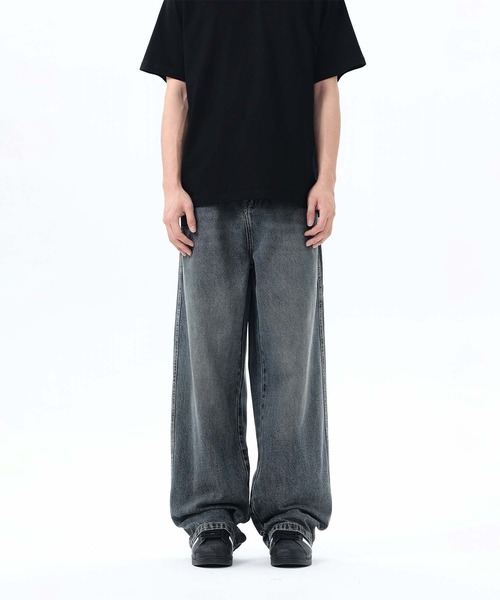 aimoha(アイモハ)の「【aimoha neo】Grunge Style Wide Jeans(デニムパンツ・メンズ・グレー・MEDIUM/LARGE/X-LARGE/XX-LARGE)」の6枚目の写真