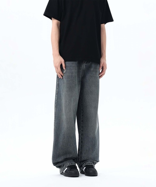 aimoha(アイモハ)の「【aimoha neo】Grunge Style Wide Jeans(デニムパンツ・メンズ・グレー・MEDIUM/LARGE/X-LARGE/XX-LARGE)」の7枚目の写真