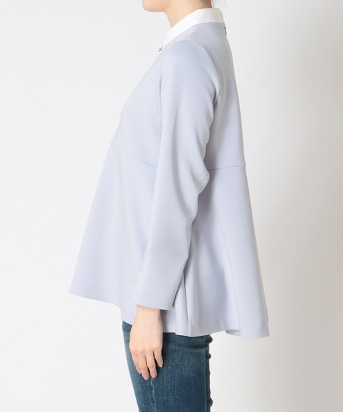 Jines（ジネス）の「≪WEB限定≫ 取り外し可ビジュー衿トップス【セットアップ可】（シャツ/ブラウス・レディース・ベージュ/ブラック/ライトブルー・38）」の20枚目の写真