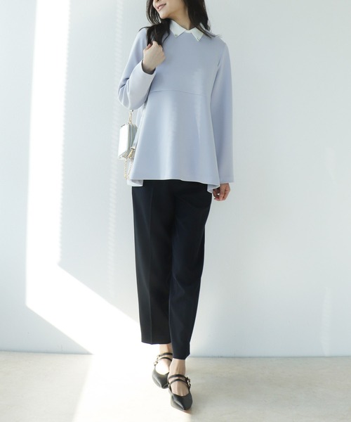 Jines（ジネス）の「≪WEB限定≫ 取り外し可ビジュー衿トップス【セットアップ可】（シャツ/ブラウス・レディース・ベージュ/ブラック/ライトブルー・38）」の4枚目の写真