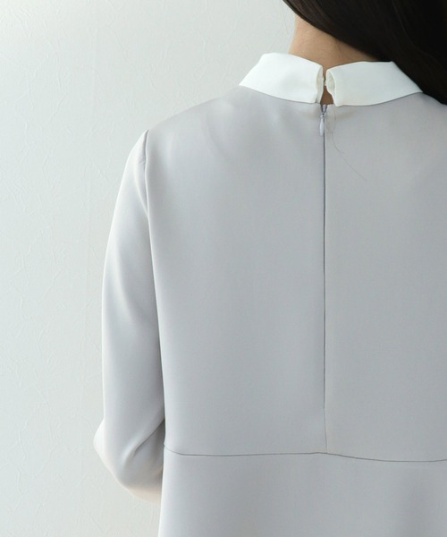 Jines（ジネス）の「≪WEB限定≫ 取り外し可ビジュー衿トップス【セットアップ可】（シャツ/ブラウス・レディース・ベージュ/ブラック/ライトブルー・38）」の12枚目の写真