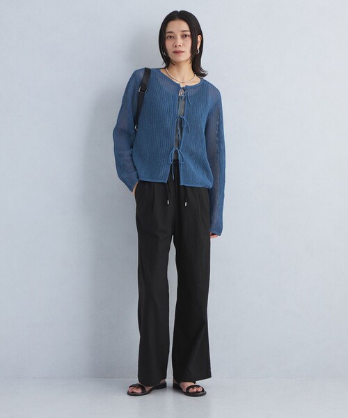 green label relaxing（グリーンレーベルリラクシング）の「［size SHORT/TALLあり］BREEZE LINEN ブリーズリネン ワイド パンツ（その他パンツ・レディース・ブラック/オリーブ/ピンク/モカ/ロイヤルブルー/その他1・SHORT/34/36/38/40/TALL/44/42）」の11枚目の写真