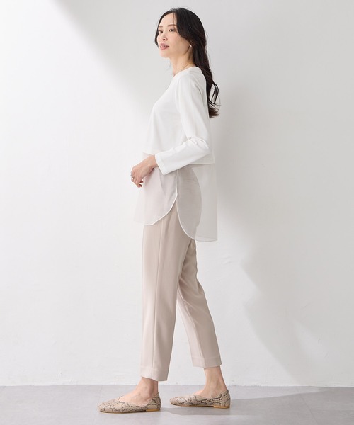 A/C DESIGN BY ALPHA CUBIC(エーシーデザインバイアルファキュービック)の「【2025年春夏】裾切替チュニック(Tシャツ/カットソー・レディース・オフホワイト・M/L)」の9枚目の写真