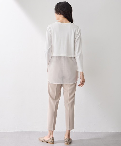 A/C DESIGN BY ALPHA CUBIC(エーシーデザインバイアルファキュービック)の「【2025年春夏】裾切替チュニック(Tシャツ/カットソー・レディース・オフホワイト・M/L)」の10枚目の写真