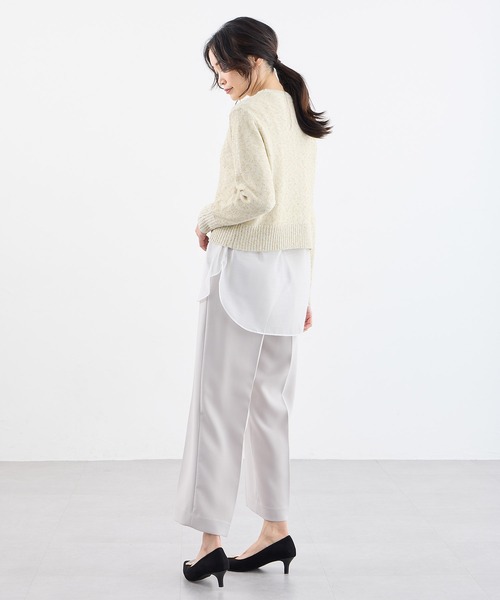 A/C DESIGN BY ALPHA CUBIC(エーシーデザインバイアルファキュービック)の「【2025年春夏】裾切替チュニック(Tシャツ/カットソー・レディース・オフホワイト・M/L)」の5枚目の写真
