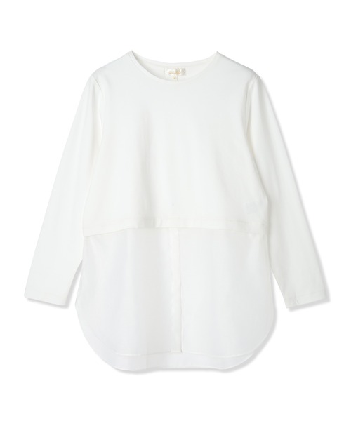 A/C DESIGN BY ALPHA CUBIC(エーシーデザインバイアルファキュービック)の「【2025年春夏】裾切替チュニック(Tシャツ/カットソー・レディース・オフホワイト・M/L)」の14枚目の写真