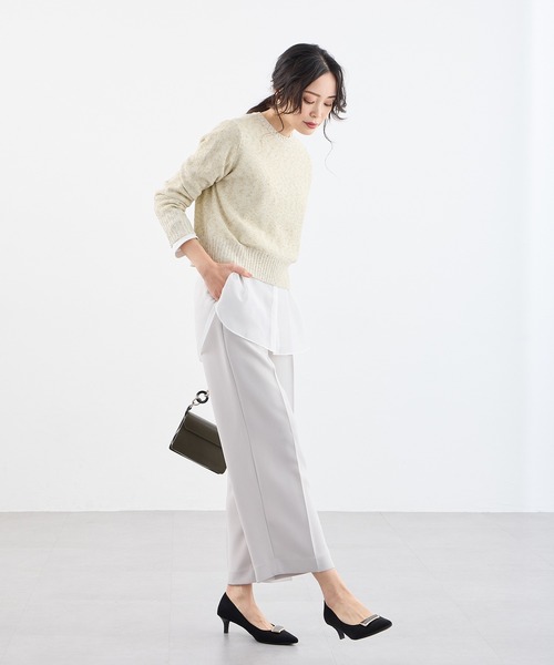 A/C DESIGN BY ALPHA CUBIC(エーシーデザインバイアルファキュービック)の「【2025年春夏】裾切替チュニック(Tシャツ/カットソー・レディース・オフホワイト・M/L)」の4枚目の写真