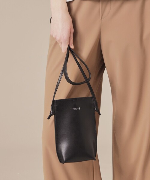 MACKINTOSH LONDON レザー フォンホルダーバッグ セール】スムースレザースマホポシェット（ショルダーバッグ