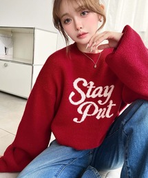 ジャガードビッグロゴニットプルオーバー〈手洗い可能〉