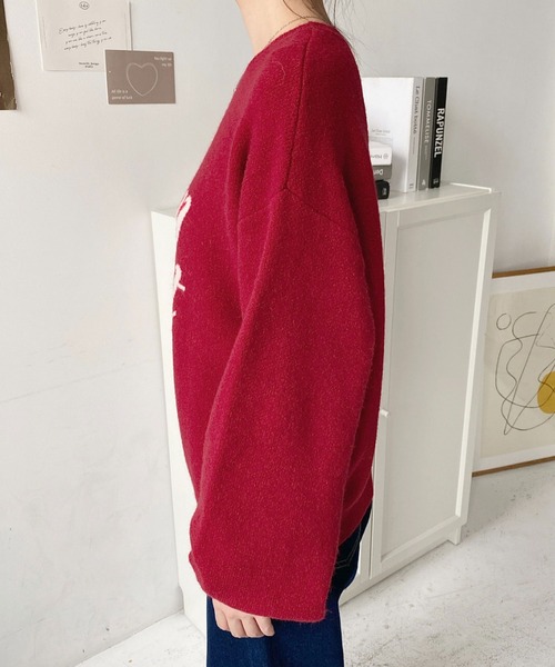 セール】ジャガードビッグロゴニットプルオーバー（ニット/セーター