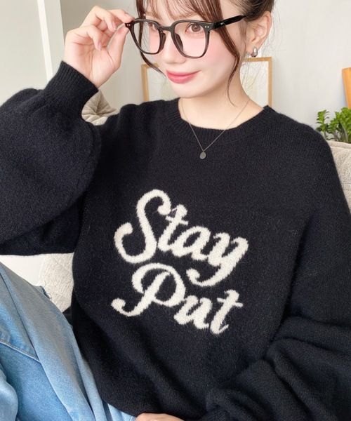 セール】ジャガードビッグロゴニットプルオーバー（ニット/セーター