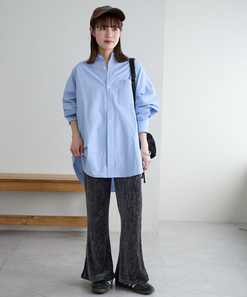 DISCOAT（ディスコート）の「ベロアプリーツフレアパンツ（その他パンツ・レディース・ダークブラウン/アイボリー/チャコールグレー・SMALL/MEDIUM/LARGE）」の13枚目の写真