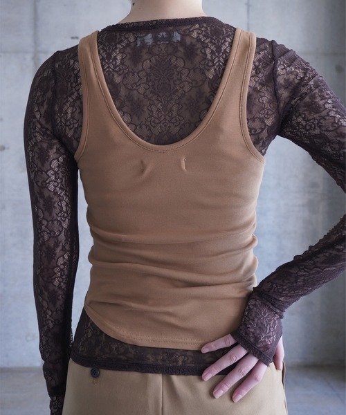 G.V.G.V.（ジーヴィージーヴィー）の「RIB TANK TOP（タンクトップ・レディース・ローズ/キャメル・ONE SIZE）」の7枚目の写真