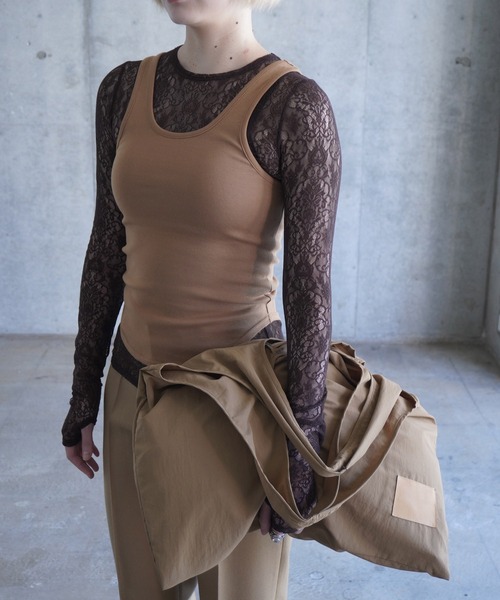 G.V.G.V.（ジーヴィージーヴィー）の「RIB TANK TOP（タンクトップ・レディース・ローズ/キャメル・ONE SIZE）」の9枚目の写真