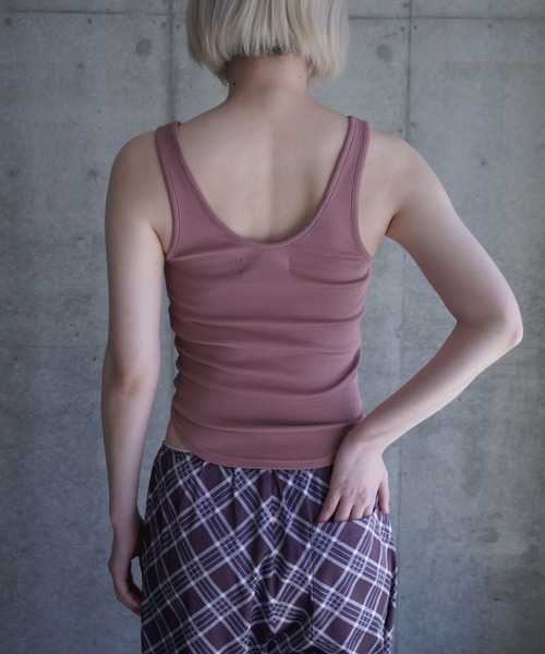 G.V.G.V.（ジーヴィージーヴィー）の「RIB TANK TOP（タンクトップ・レディース・ローズ/キャメル・ONE SIZE）」の17枚目の写真