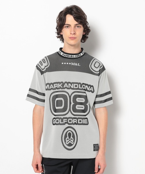 MARK & LONA(マークアンドロナ)の「Blitz Drop Shoulder Mock Top | MEN(Tシャツ/カットソー・メンズ・ブラック/ホワイト・48/50/46)」の2枚目の写真