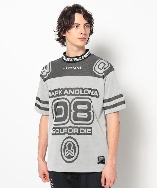 MARK & LONA(マークアンドロナ)の「Blitz Drop Shoulder Mock Top | MEN(Tシャツ/カットソー・メンズ・ブラック/ホワイト・48/50/46)」の6枚目の写真