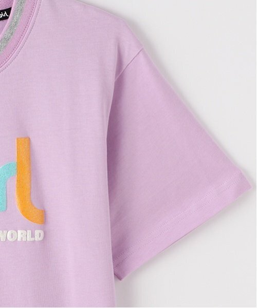 X-girl Stages（エックスガールステージス）の「ラメ発泡ロゴTワンピース（ワンピース・キッズ・ラベンダー/ブラック・140cm/130cm/120cm/110cm/100cm/90cm/80ｃｍ）」の12枚目の写真