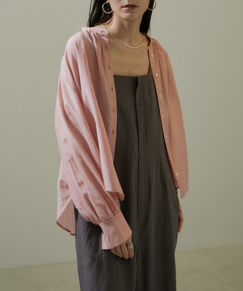 【ご予約品】 ZOZOTOWN限定】コットンシルクシアーギャザーブラウス（シャツ トップス