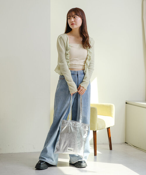 Kastane（カスタネ）の「【4色展開/A4サイズ】シャイニーマルチトートBAG（トートバッグ・レディース・ベビーピンク/アイボリー/シルバー/ゴールド・FREE）」の12枚目の写真