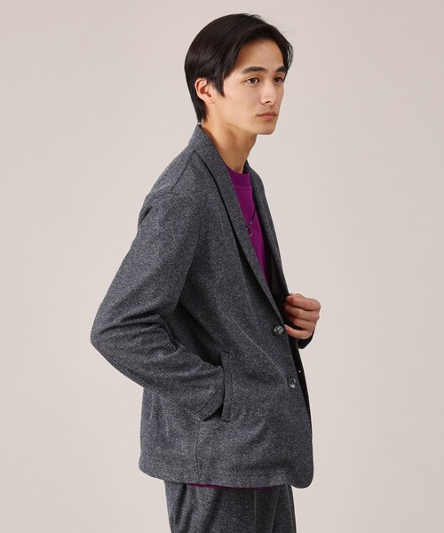 TAKEO KIKUCHI（タケオキクチ）の「【抗菌防臭】尾州リネンブレンド ドビーメッシュ カーディガン（カーディガン/ボレロ・メンズ・ネイビー/グレー/ブルー系その他・01/02/03/04/05）」の4枚目の写真
