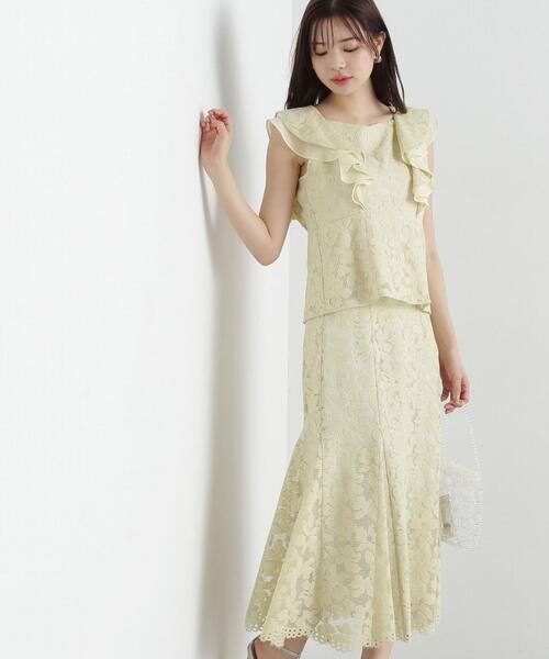 PROPORTION BODY DRESSING(プロポーションボディドレッシング)の「メッシュレースマーメイドスカート / 1215120402(スカート・レディース・ベージュ/イエロー/ネイビー・MEDIUM/SMALL)」の16枚目の写真
