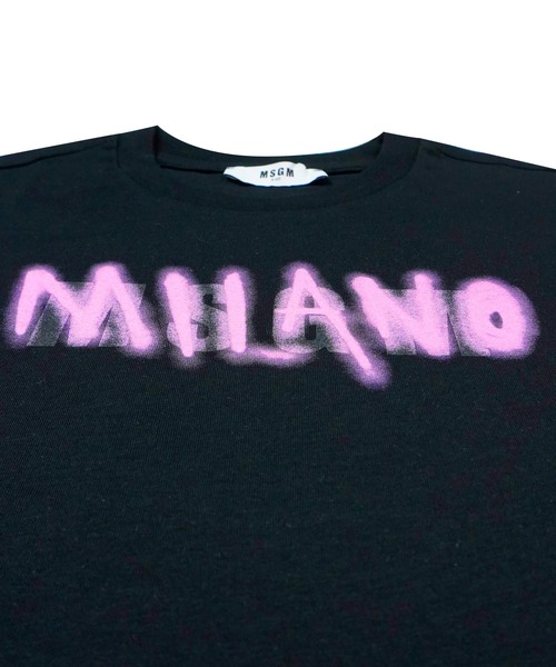 【美品】　MSGM キッズ(12Anni) 総柄ロゴ　アウター セール】WATERCOLOR マルチロゴTシャツ（Tシャツ/カットソー