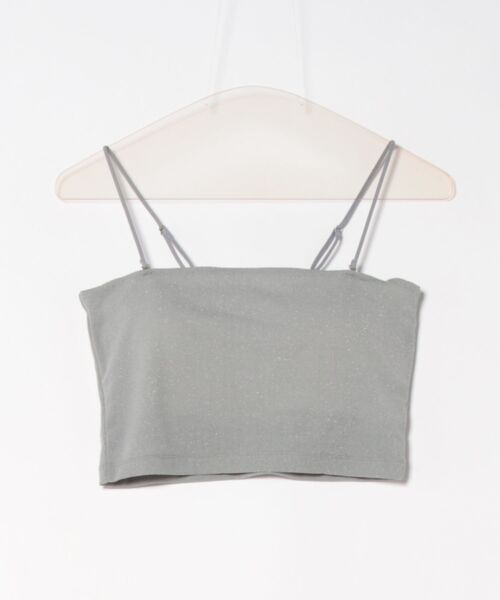 archives(アルシーヴ)の「ラメカットクロップドキャミソール(キャミソール・レディース・オフホワイト/アイボリー/ブラック/ブルーグレー/ブラウン・MEDIUM)」の5枚目の写真