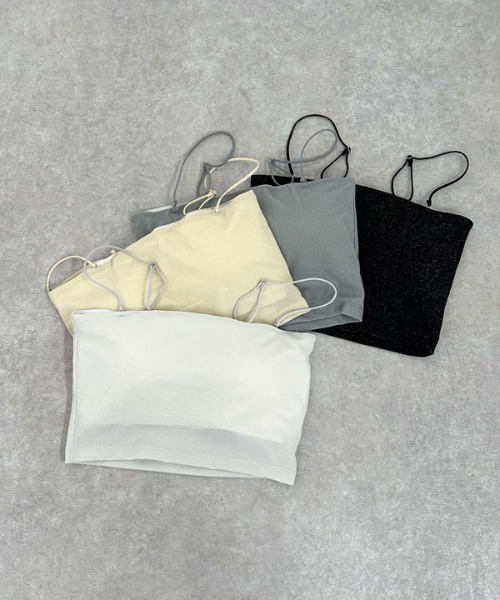 archives(アルシーヴ)の「ラメカットクロップドキャミソール(キャミソール・レディース・オフホワイト/アイボリー/ブラック/ブルーグレー/ブラウン・MEDIUM)」の4枚目の写真