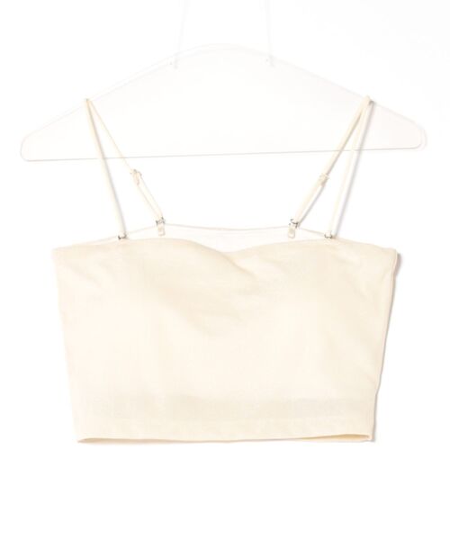 archives(アルシーヴ)の「ラメカットクロップドキャミソール(キャミソール・レディース・オフホワイト/アイボリー/ブラック/ブルーグレー/ブラウン・MEDIUM)」の7枚目の写真