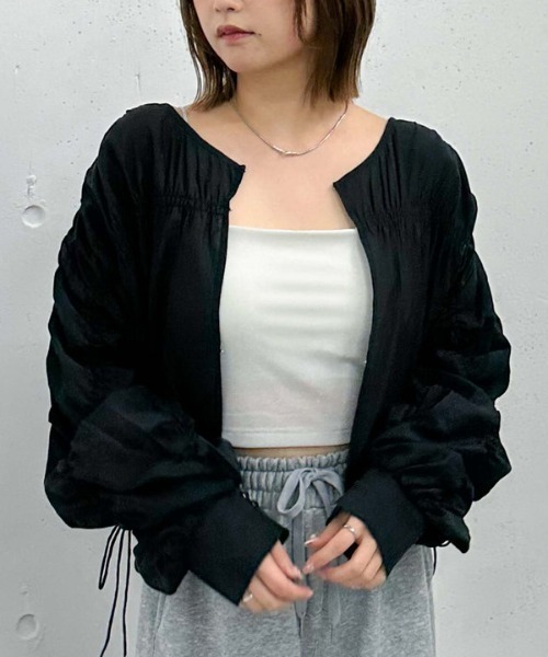 archives(アルシーヴ)の「ラメカットクロップドキャミソール(キャミソール・レディース・オフホワイト/アイボリー/ブラック/ブルーグレー/ブラウン・MEDIUM)」の8枚目の写真