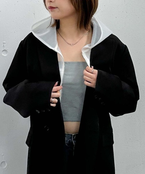 archives(アルシーヴ)の「ラメカットクロップドキャミソール(キャミソール・レディース・オフホワイト/アイボリー/ブラック/ブルーグレー/ブラウン・MEDIUM)」の9枚目の写真