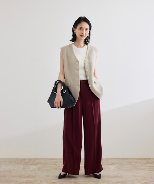 ROPE'（ロペ）の「【洗える】オーガニックコットンリブスリーブレスニット（ニット/セーター・レディース・ネイビー/ホワイト/ターコイズブルー・FREE）」の10枚目の写真