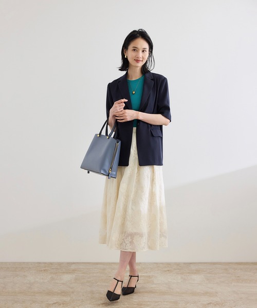 ROPE'（ロペ）の「【洗える】オーガニックコットンリブスリーブレスニット（ニット/セーター・レディース・ネイビー/ホワイト/ターコイズブルー・FREE）」の15枚目の写真