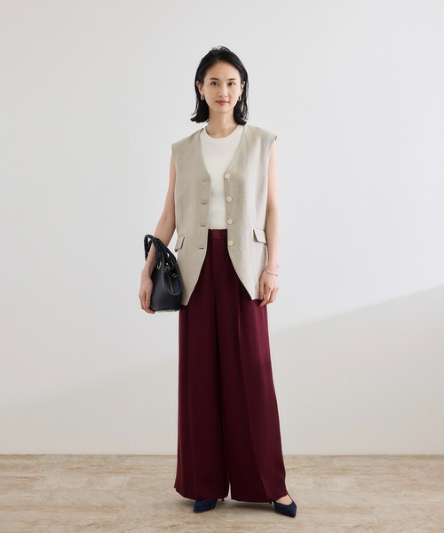 ROPE'（ロペ）の「【洗える】オーガニックコットンリブスリーブレスニット（ニット/セーター・レディース・ネイビー/ホワイト/ターコイズブルー・FREE）」の17枚目の写真