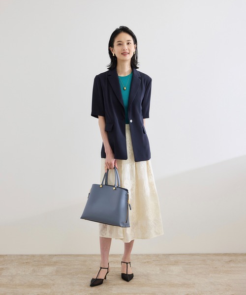 ROPE'（ロペ）の「【洗える】オーガニックコットンリブスリーブレスニット（ニット/セーター・レディース・ネイビー/ホワイト/ターコイズブルー・FREE）」の21枚目の写真