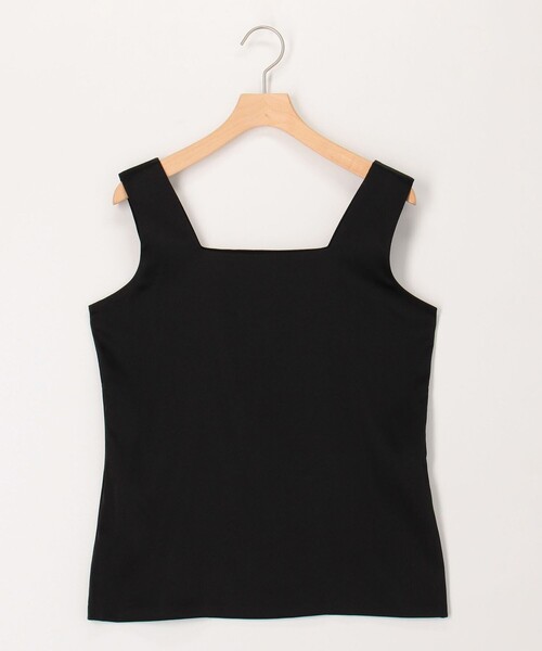 MICO COULIER(ミコクリエ)の「スクエアネックサテンドッキングタンクトップ(Tシャツ/カットソー・レディース・キナリ/ブラック/オフホワイト/チャコールグレー・38)」の3枚目の写真