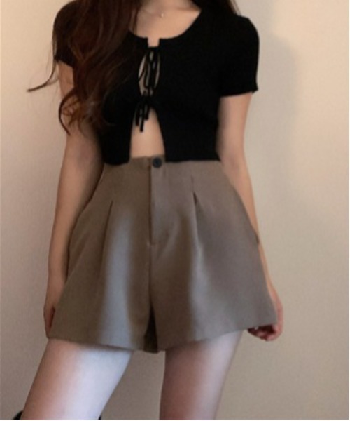 Per sist ence(パーシエンス)の「タックショートパンツ(その他パンツ・レディース・ブラウン/ブラック・LARGE/MEDIUM)」の11枚目の写真