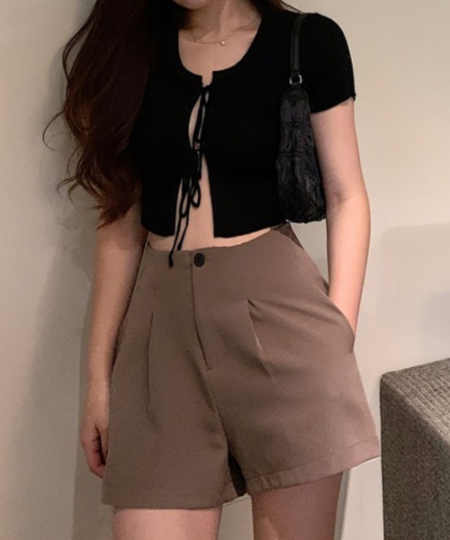 Per sist ence(パーシエンス)の「タックショートパンツ(その他パンツ・レディース・ブラウン/ブラック・LARGE/MEDIUM)」の14枚目の写真