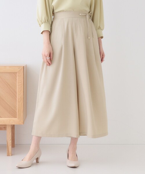 DRESKIP（ドレスキップ）の「【洗える/S-LL/アイロン掛けが楽】低身長さんにもおすすめ 麻調ガウチョパンツ（その他パンツ・レディース・オリーブ/ネイビー/ベージュ・04/03/02/01）」の8枚目の写真