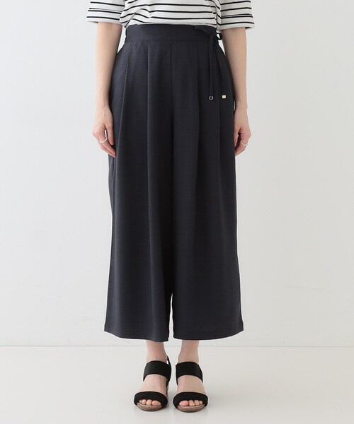 DRESKIP（ドレスキップ）の「【洗える/S-LL/アイロン掛けが楽】低身長さんにもおすすめ 麻調ガウチョパンツ（その他パンツ・レディース・オリーブ/ネイビー/ベージュ・04/03/02/01）」の16枚目の写真